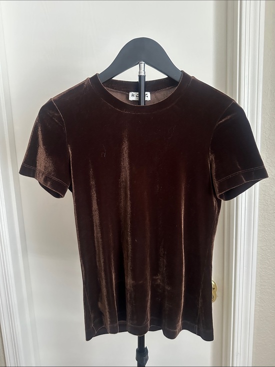 BCBG Tops - BCBG Brown Velvet Tee